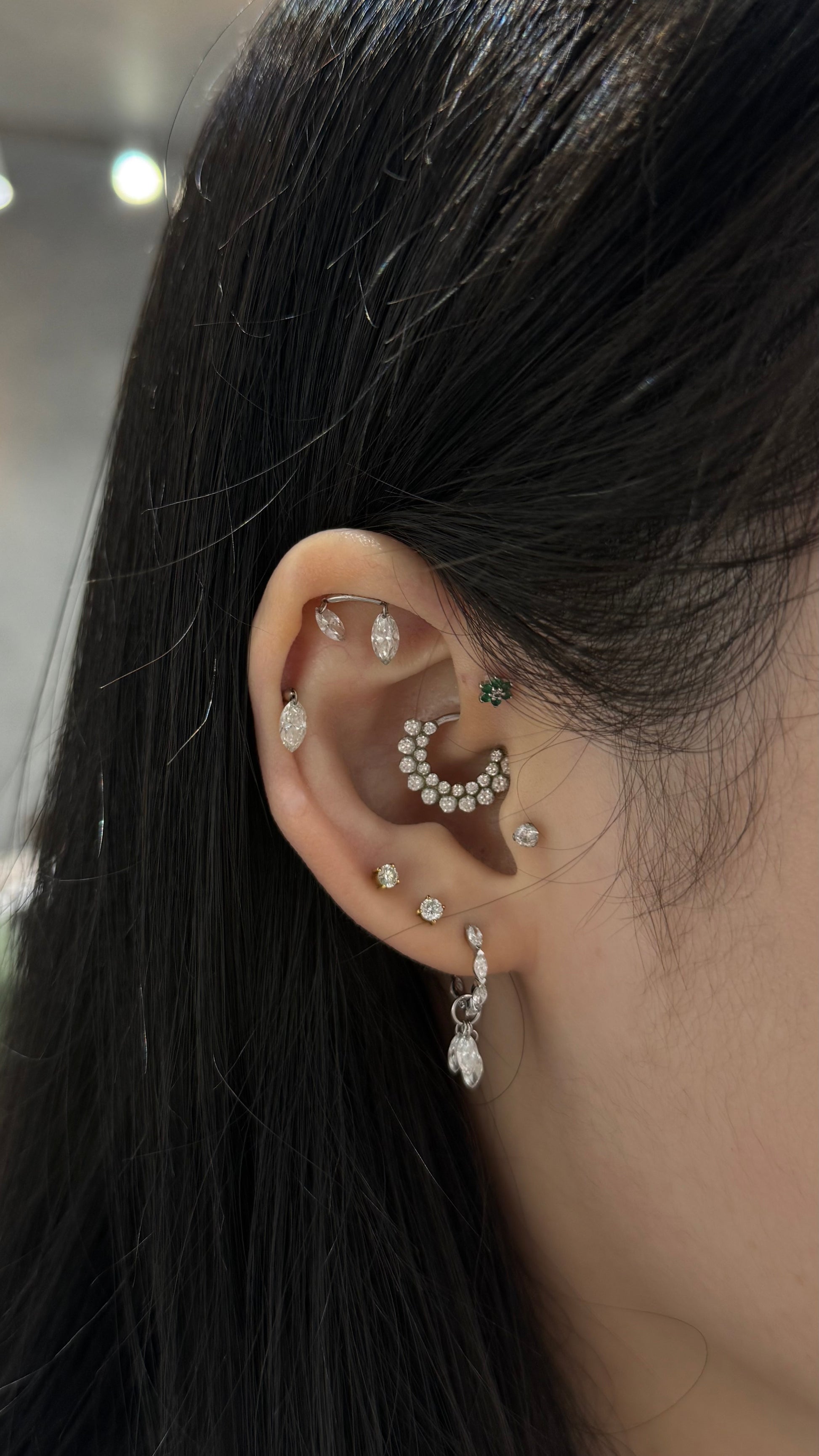 Diamond Arc Flatback Earring