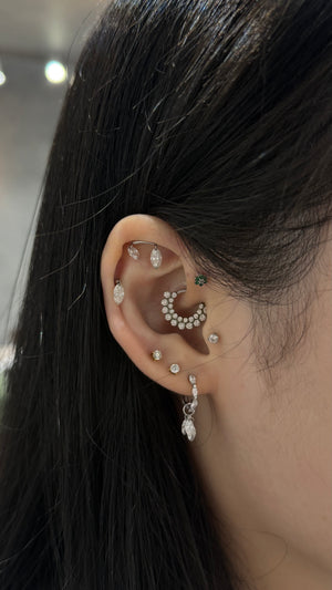 Diamond Arc Flatback Earring
