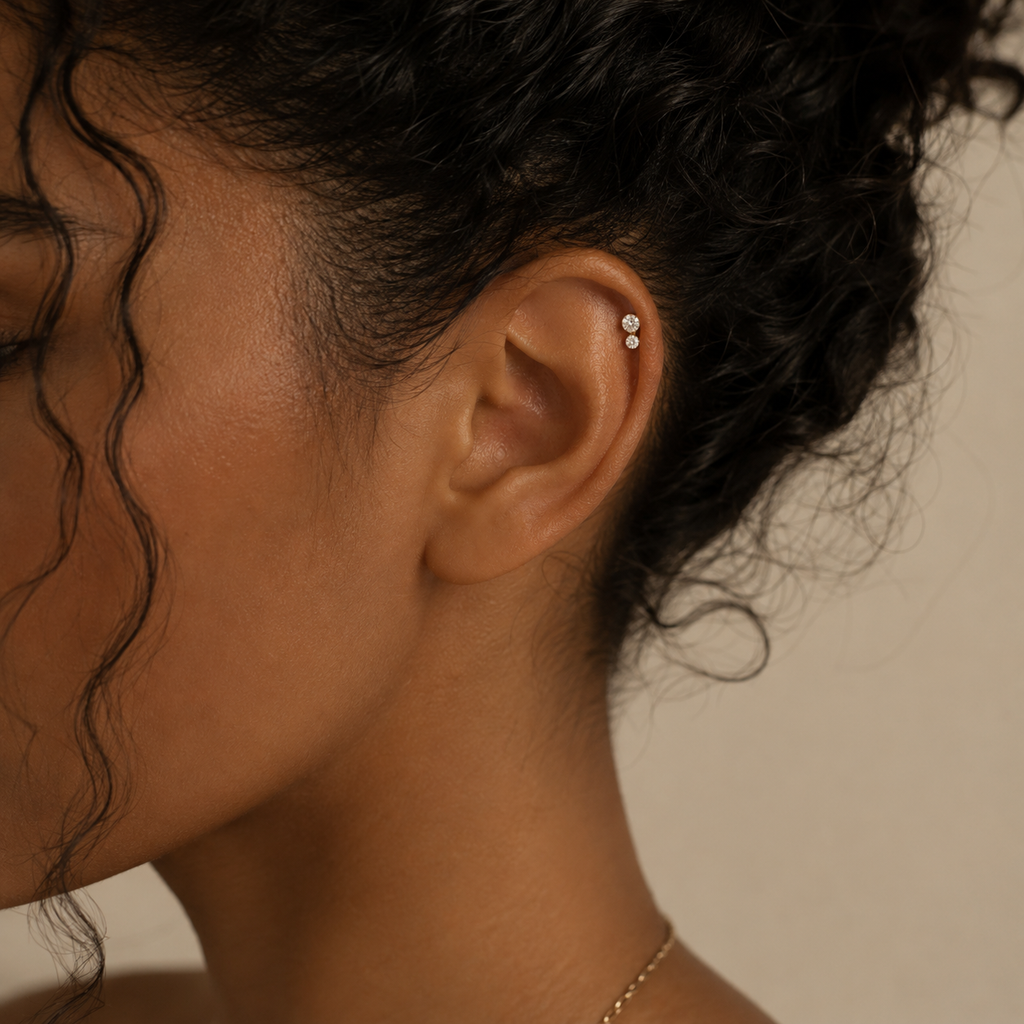 Duo Bezel Flatback Earring