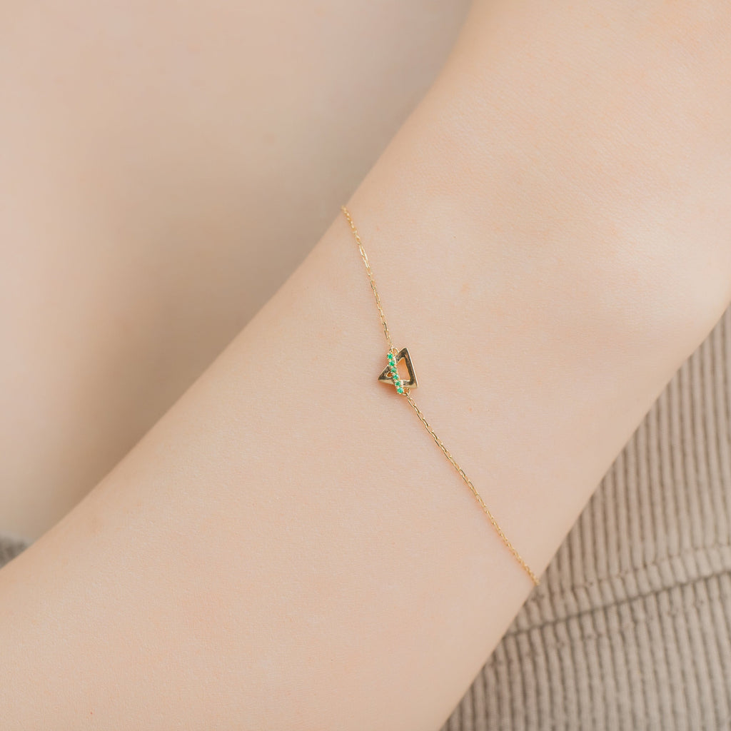 Earth Necklace in Sold Gold and Emerald 