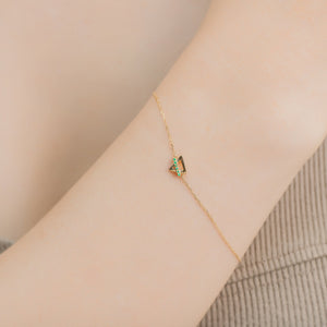 Earth Necklace in Sold Gold and Emerald 