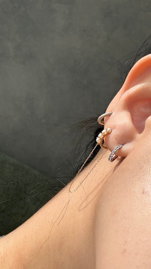 March Birthstone Aquamarine Huggie Earring
