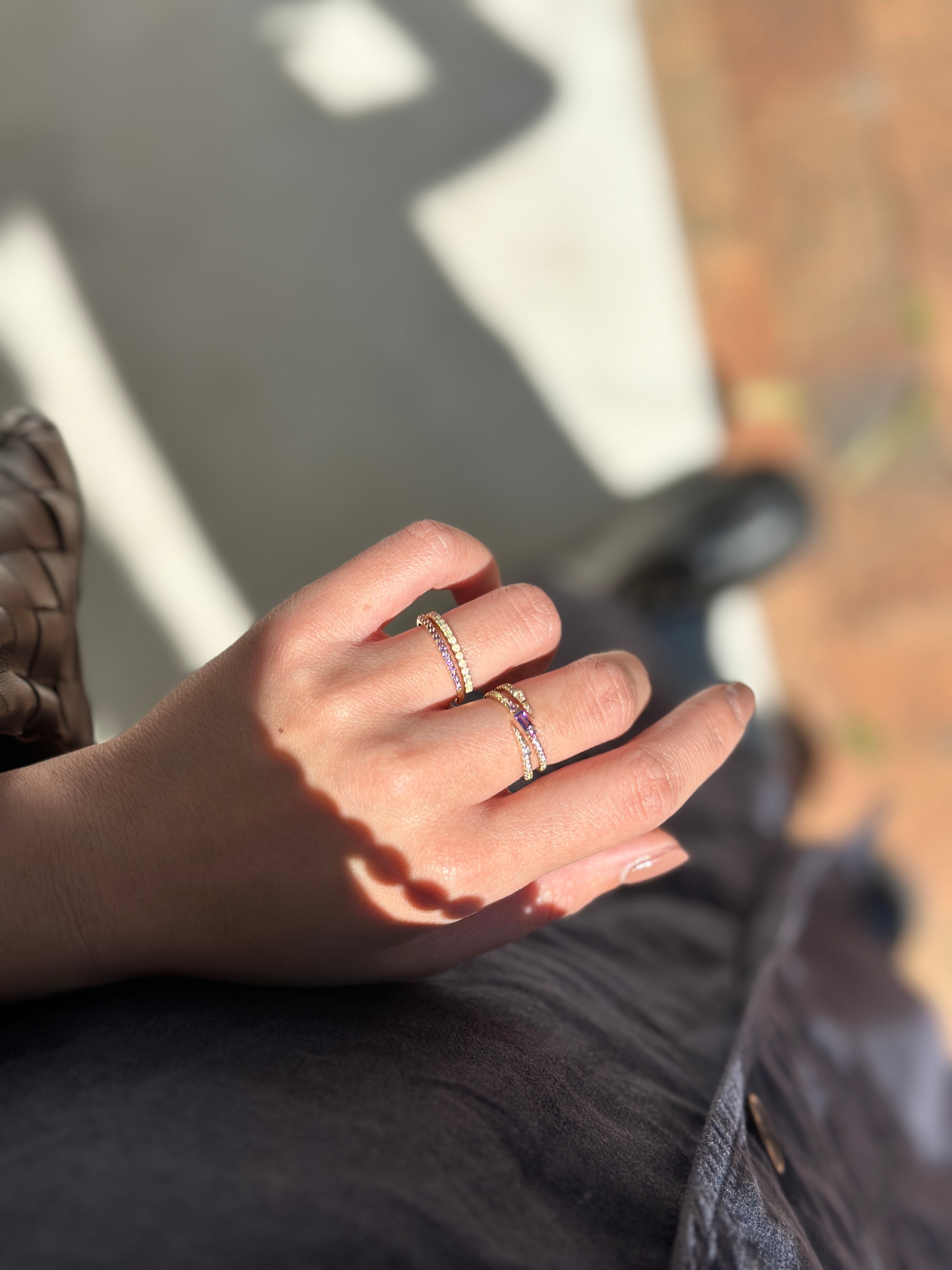 Lavender Wrap Ring in Solid Gold