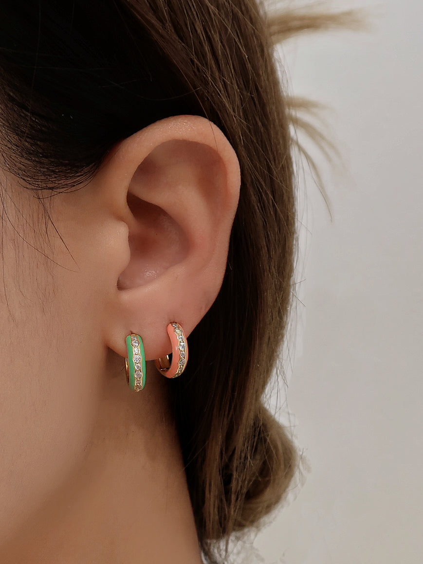 Doree Mint Embrace Huggie Earrings