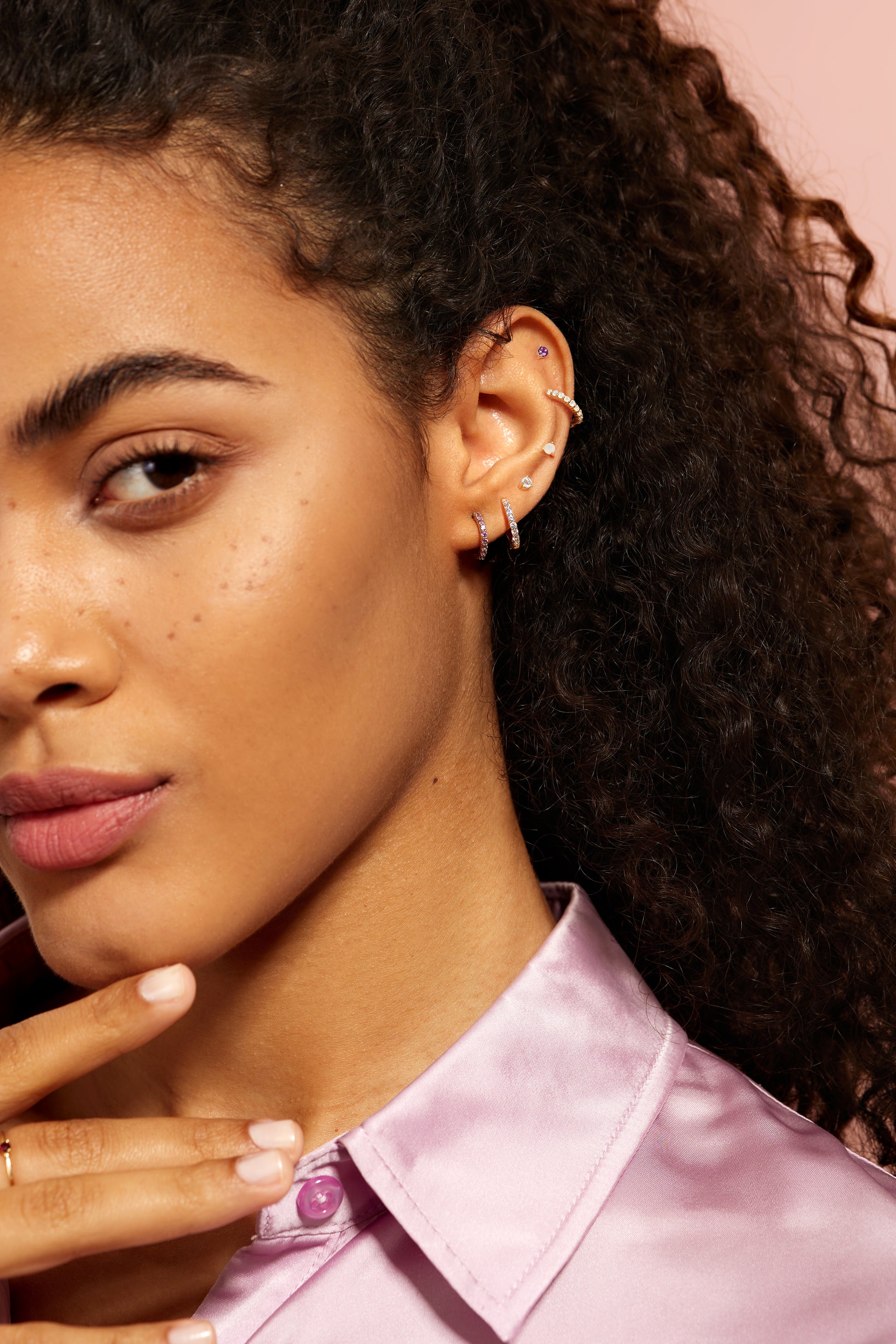 December Birthstone Huggie Earring