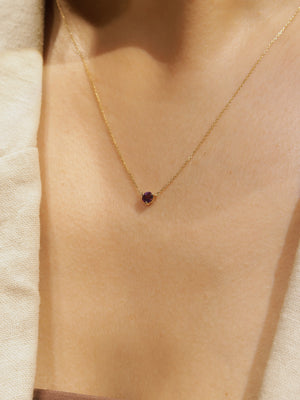 February Birthstone Amethyst Solitaire Necklace