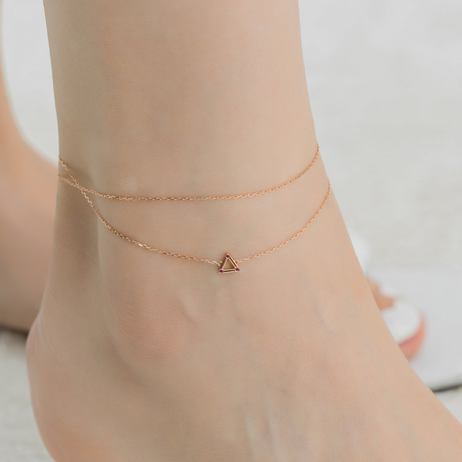 Fire Anklet in Solid Gold