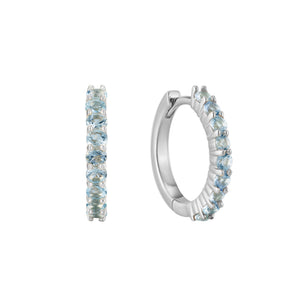 March Birthstone Aquamarine Huggie Earring