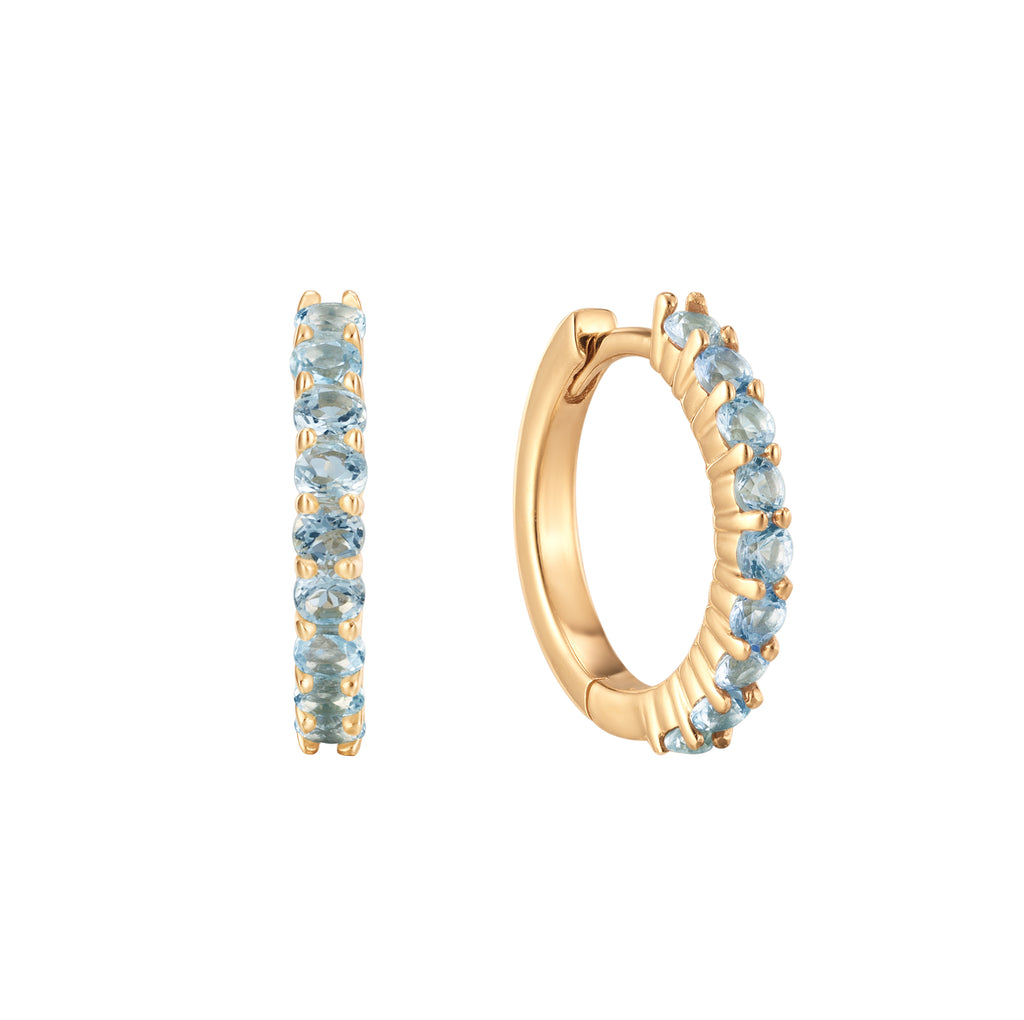 March Birthstone Huggie Earring