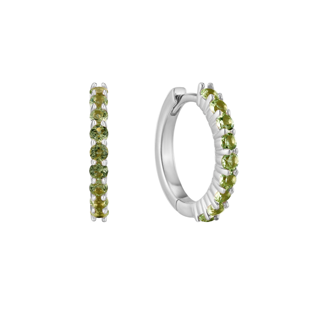 August Birthstone Peridot Huggie Earring