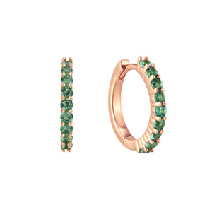 May Birthstone Tsavorite Huggie Earring
