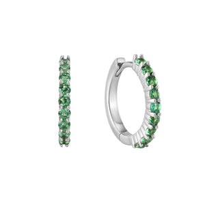 May Birthstone Tsavorite Huggie Earring