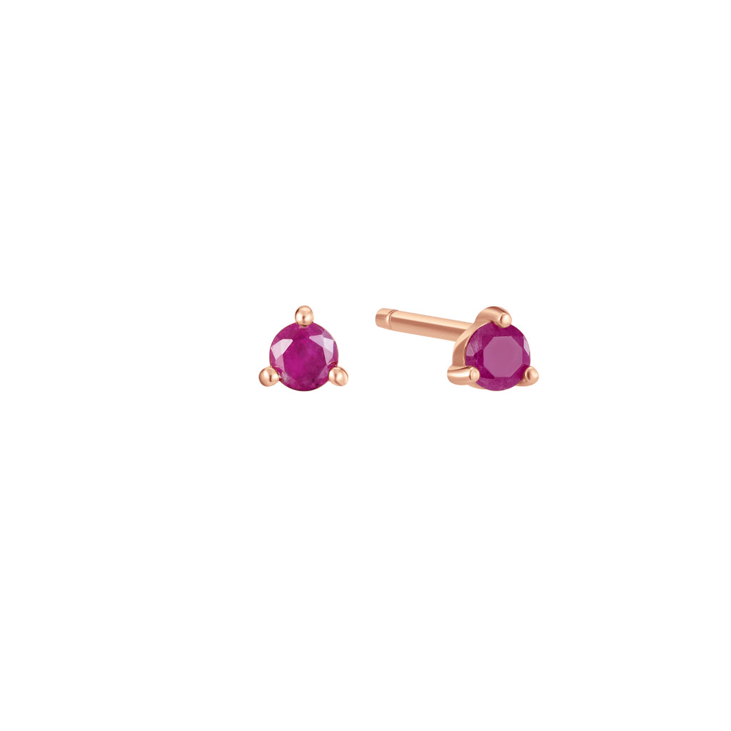 July Birthstone Ruby Stud Earring