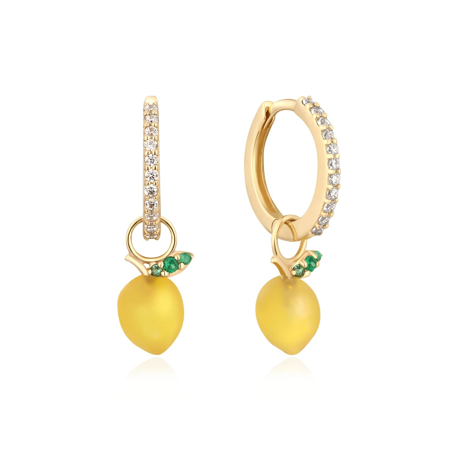 Lemon Enamel Charm in Solid Gold