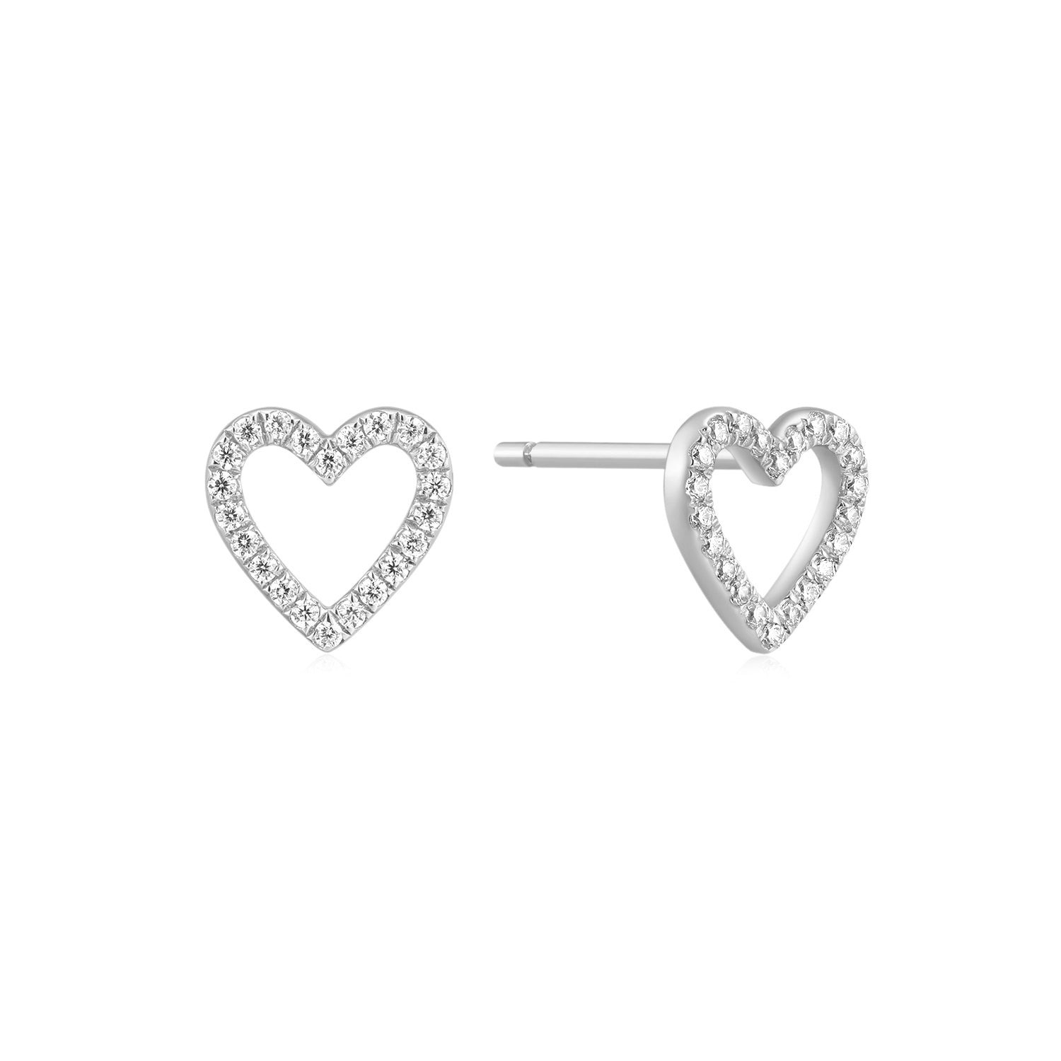 Twinkle Heart Diamond Stud Earring