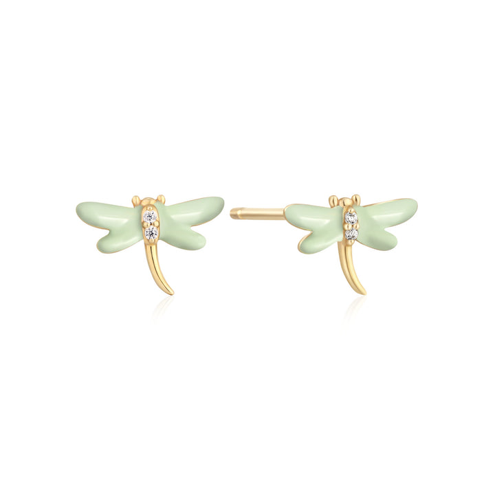 Mint Dragonfly Stud Earring