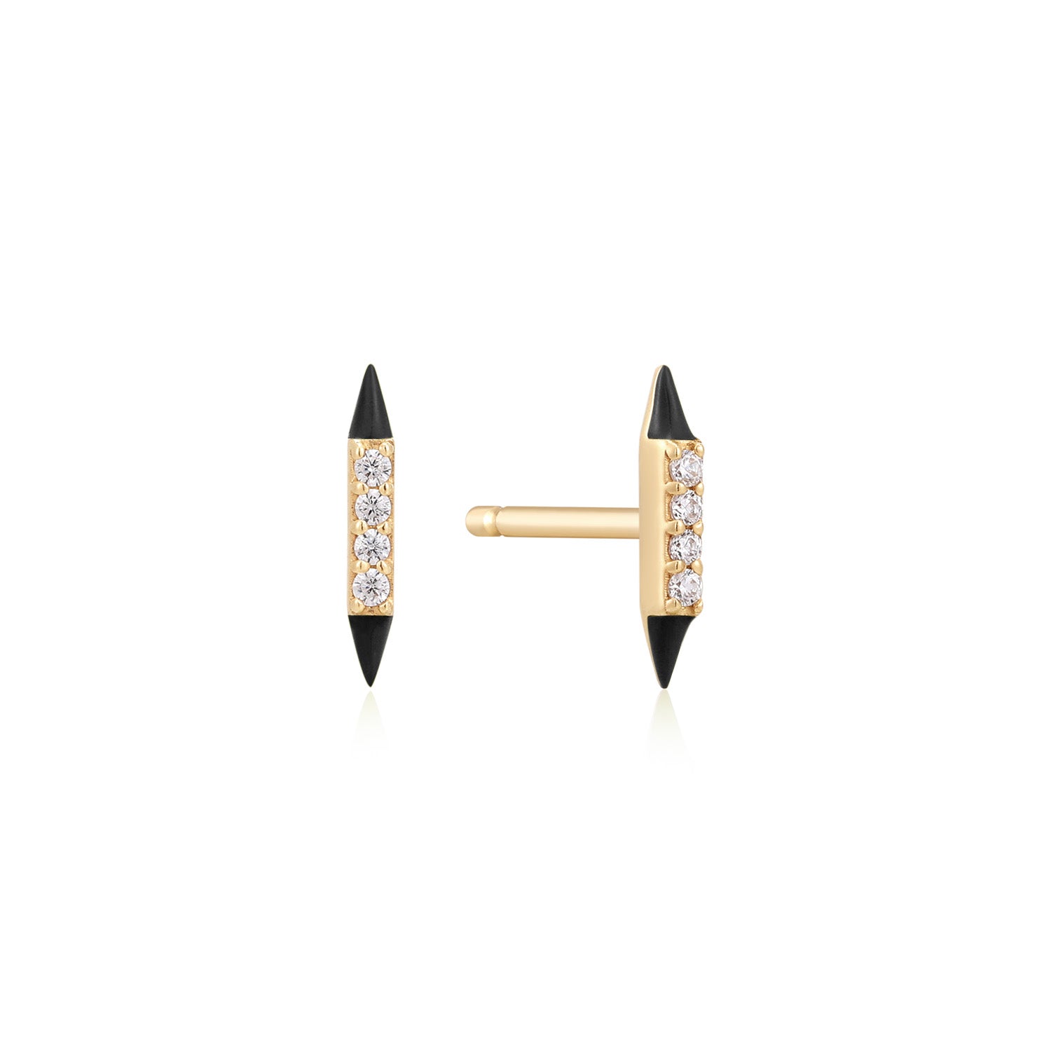 Bullet Enamel Stud Earring in Solid Gold