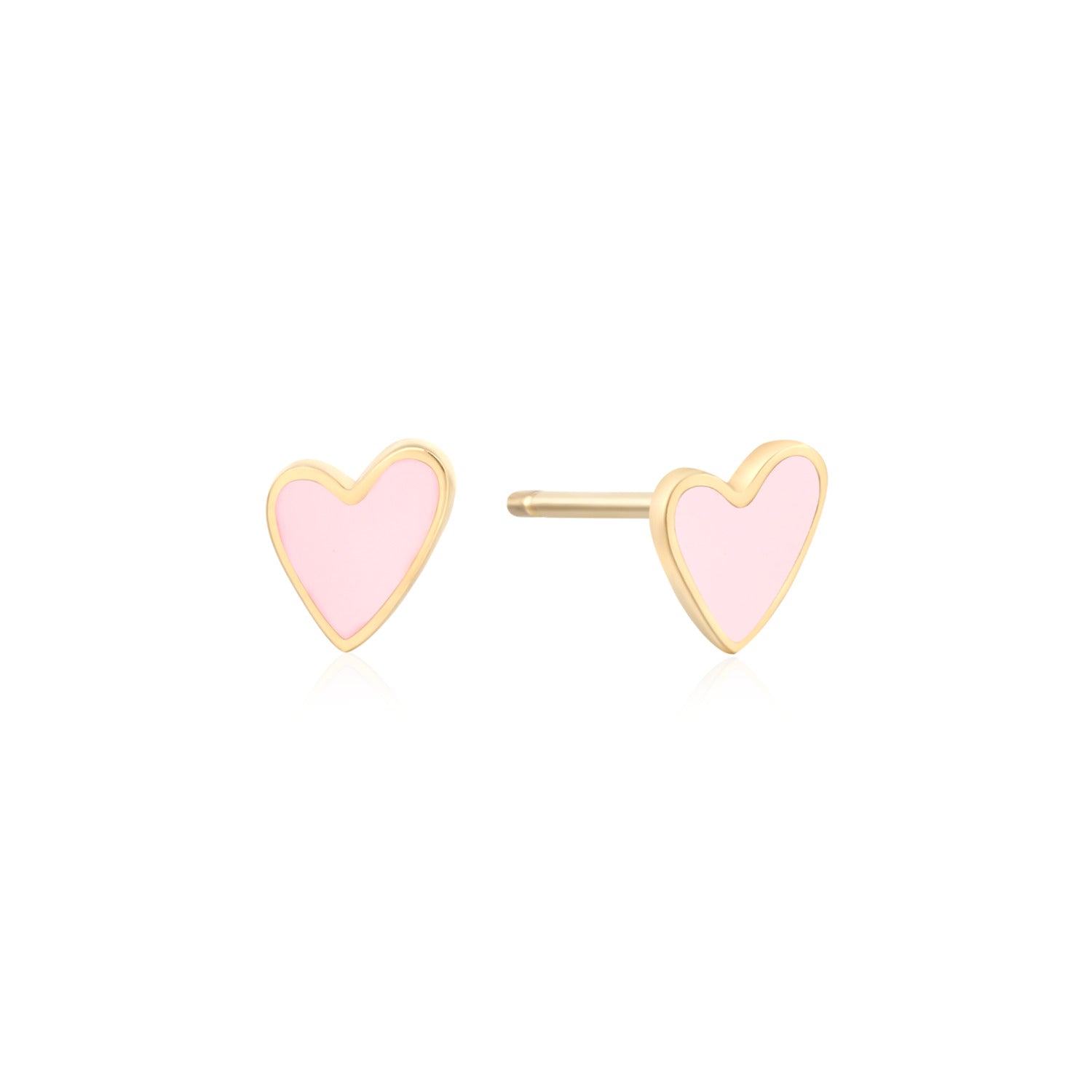 Sweetheart Enamel Stud Earring in Solid Gold