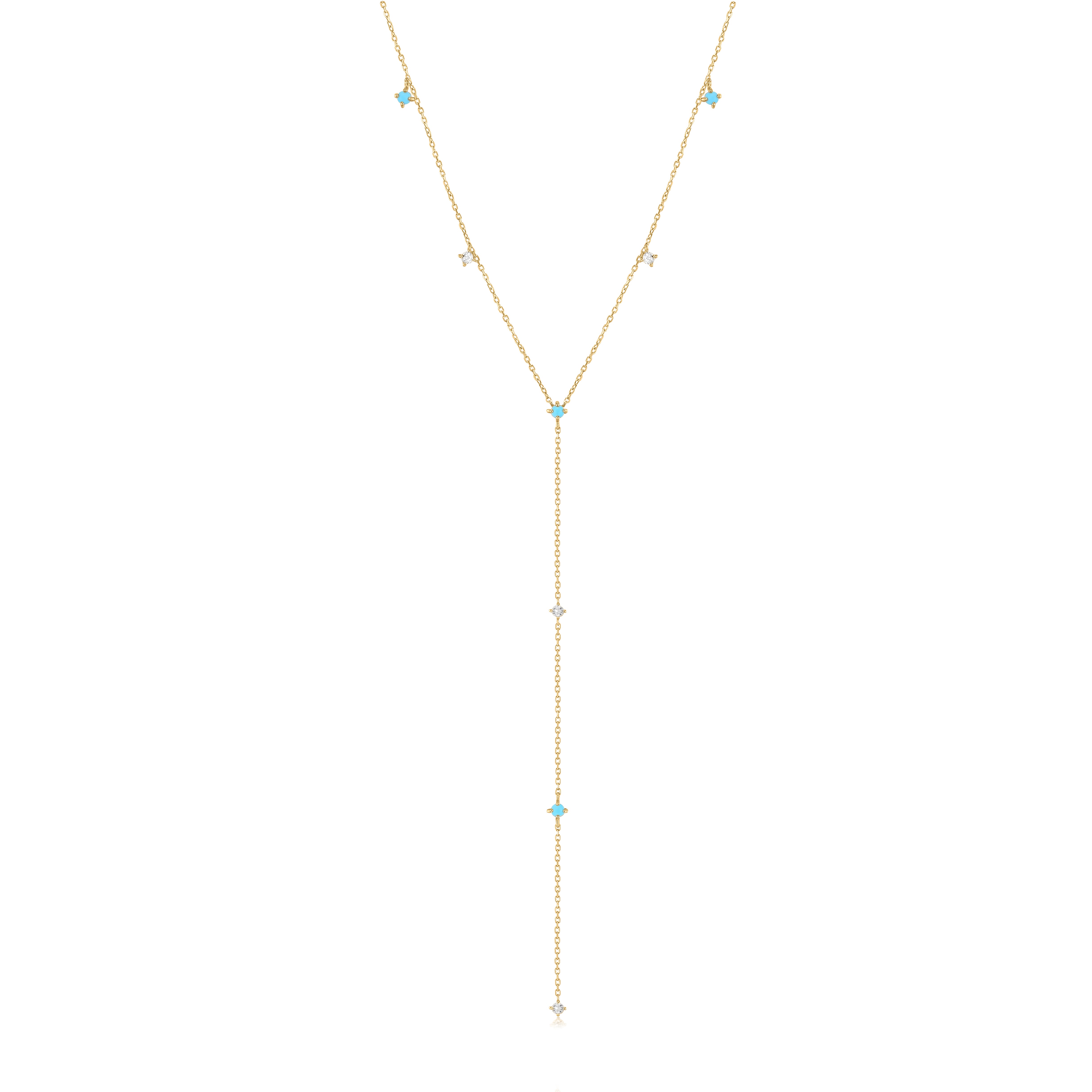 Lariat Necklace in Solid Gold