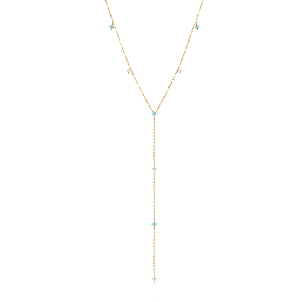 Lariat Turquoise & Topaz Necklace