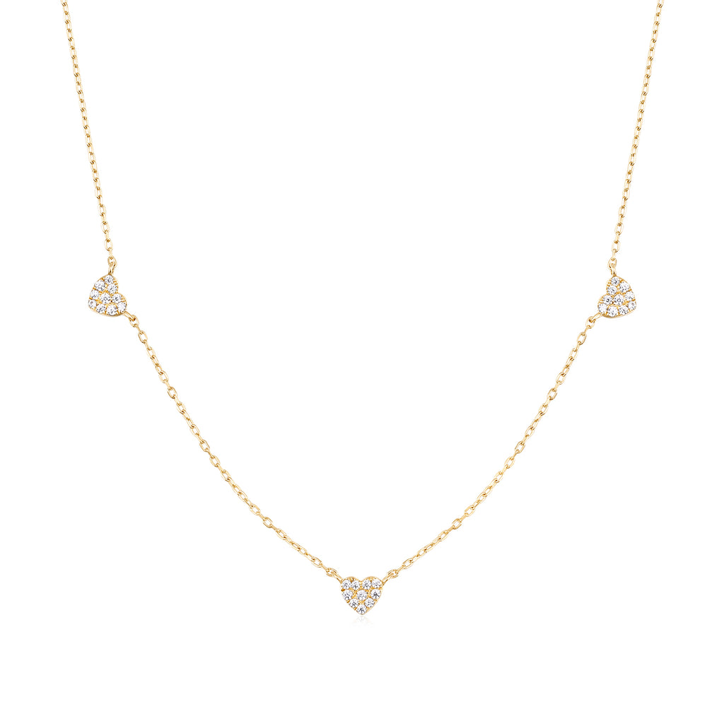 Triple Heart Diamond Necklace