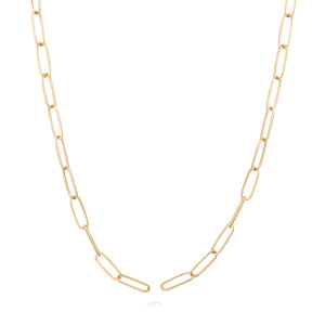 The Diamond Heart Paperclip Chain Necklace