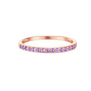 February Birthstone Amethyst Eternity Ring