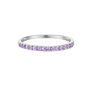 February Birthstone Amethyst Eternity Ring