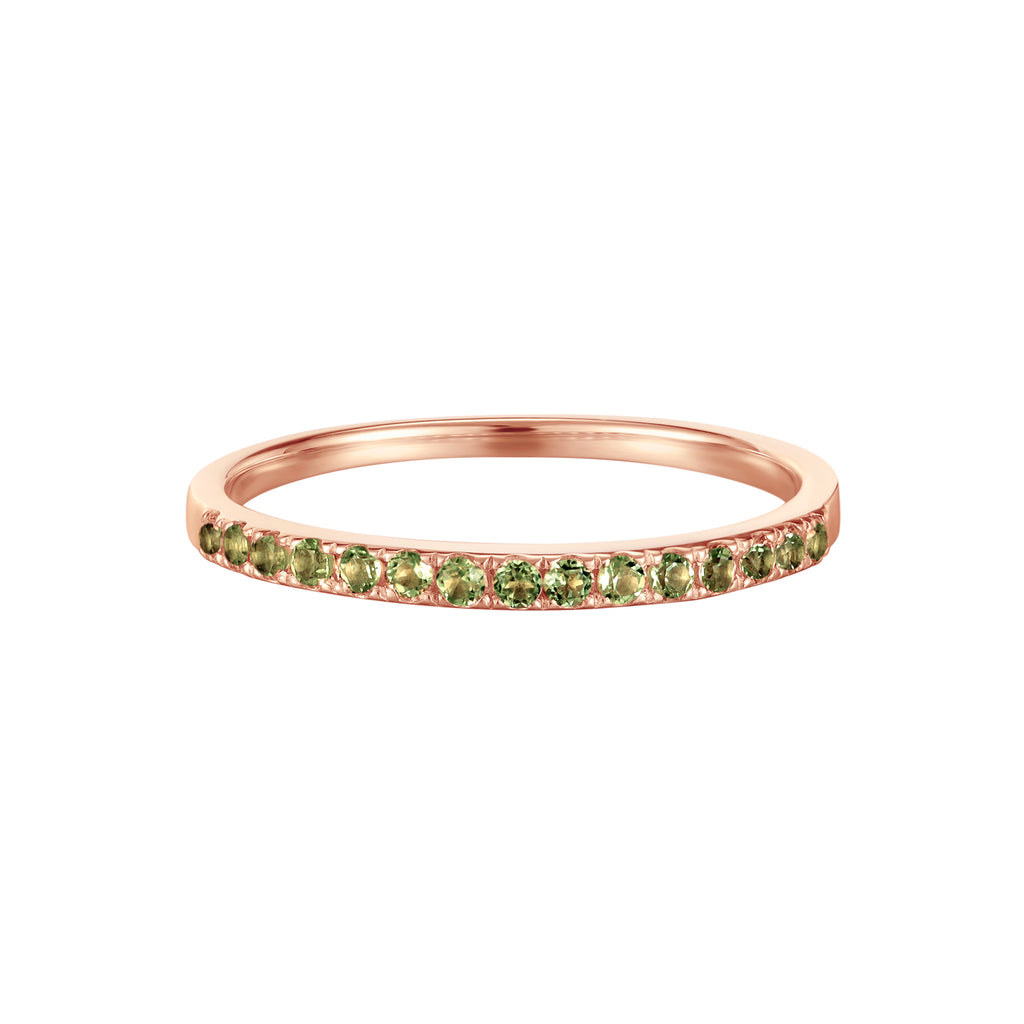 August Peridot Birthstone Eternity Ring