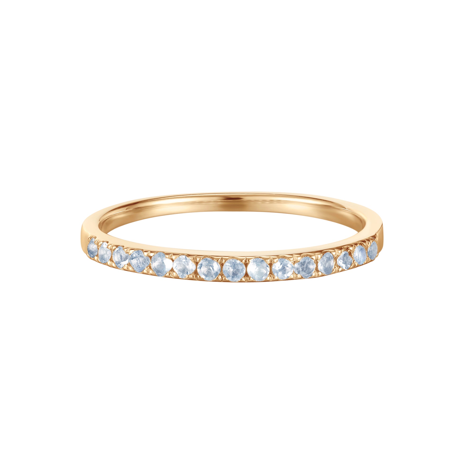 June Moonstone Birthstone Eternity Ring in Solid Gold