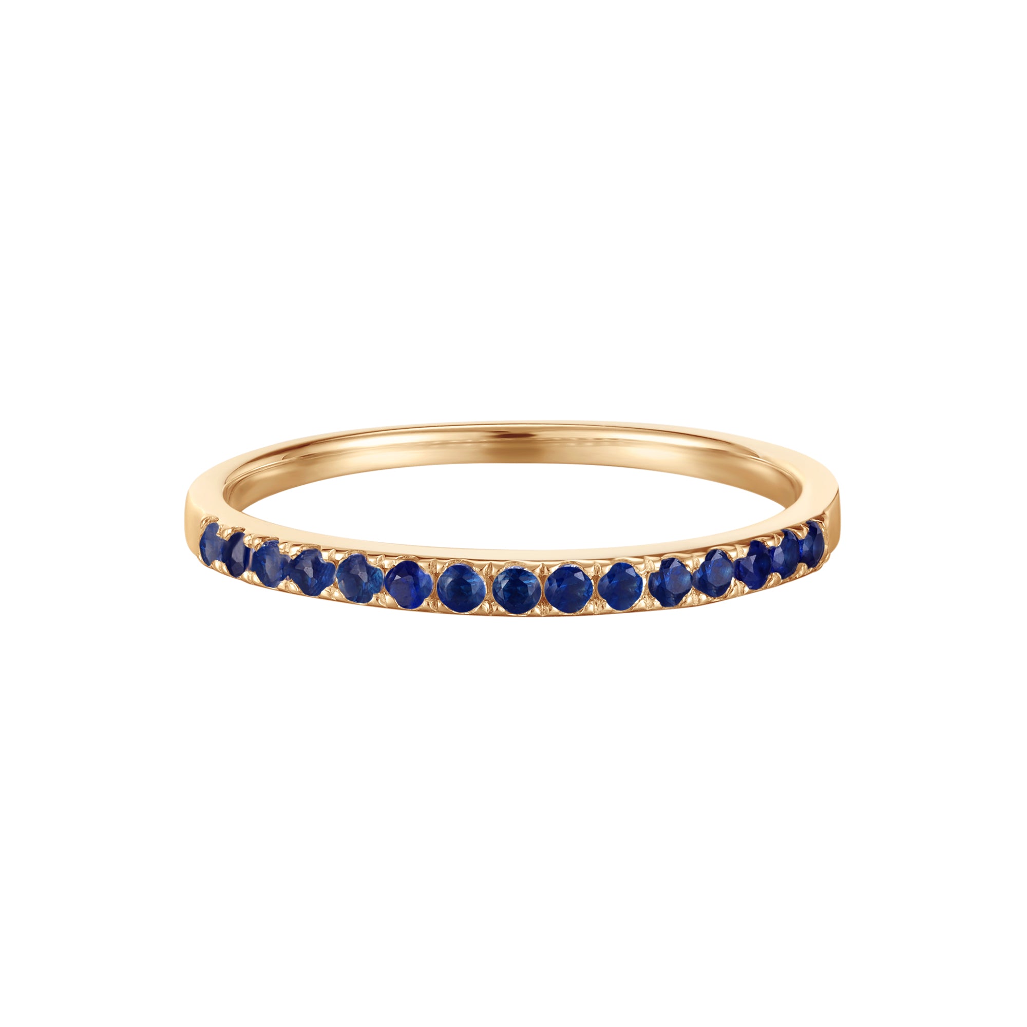 September Sapphire Birthstone Eternity Ring in Solid Gold