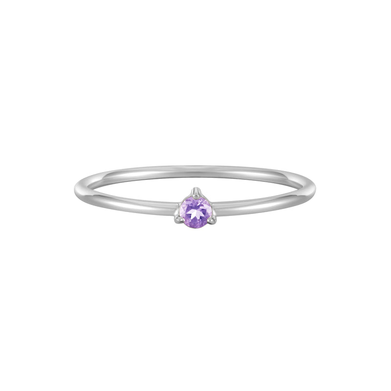 February Birthstone Solitaire Ring