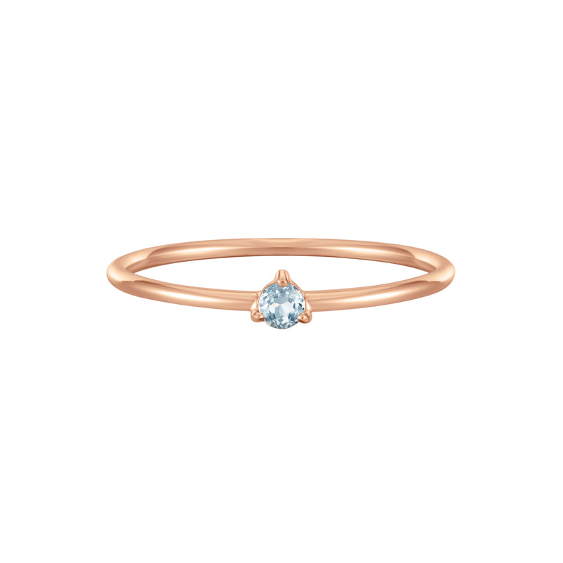 March Birthstone Solitaire Ring