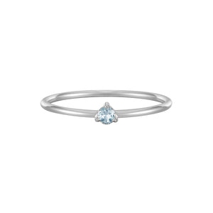 March Birthstone Aquamarine Solitaire Ring