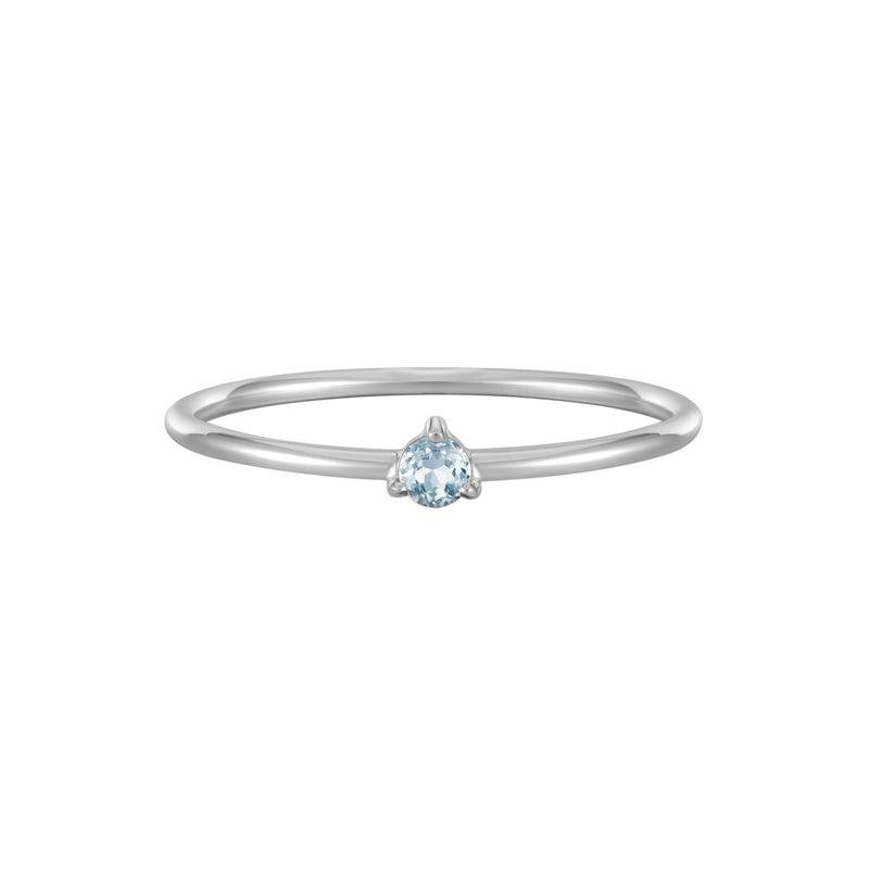 March Birthstone Solitaire Ring