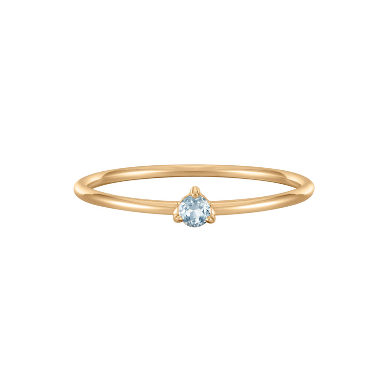 March Birthstone Solitaire Ring