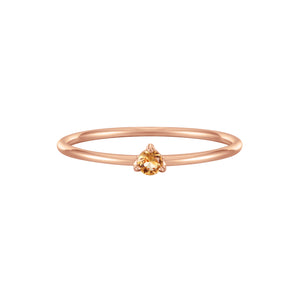 November Birthstone Citrine Solitaire Ring