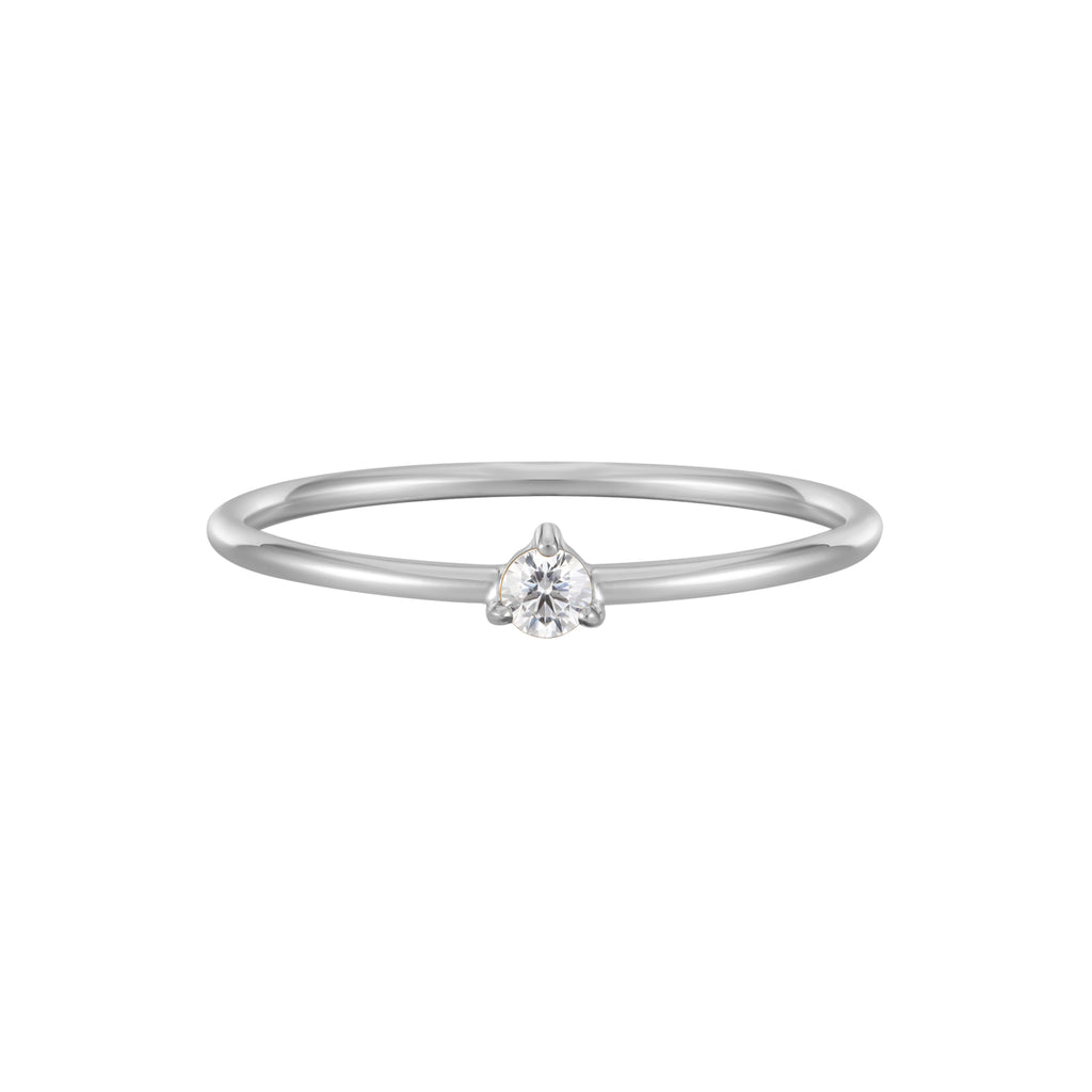 April Birthstone Diamond Solitaire Ring