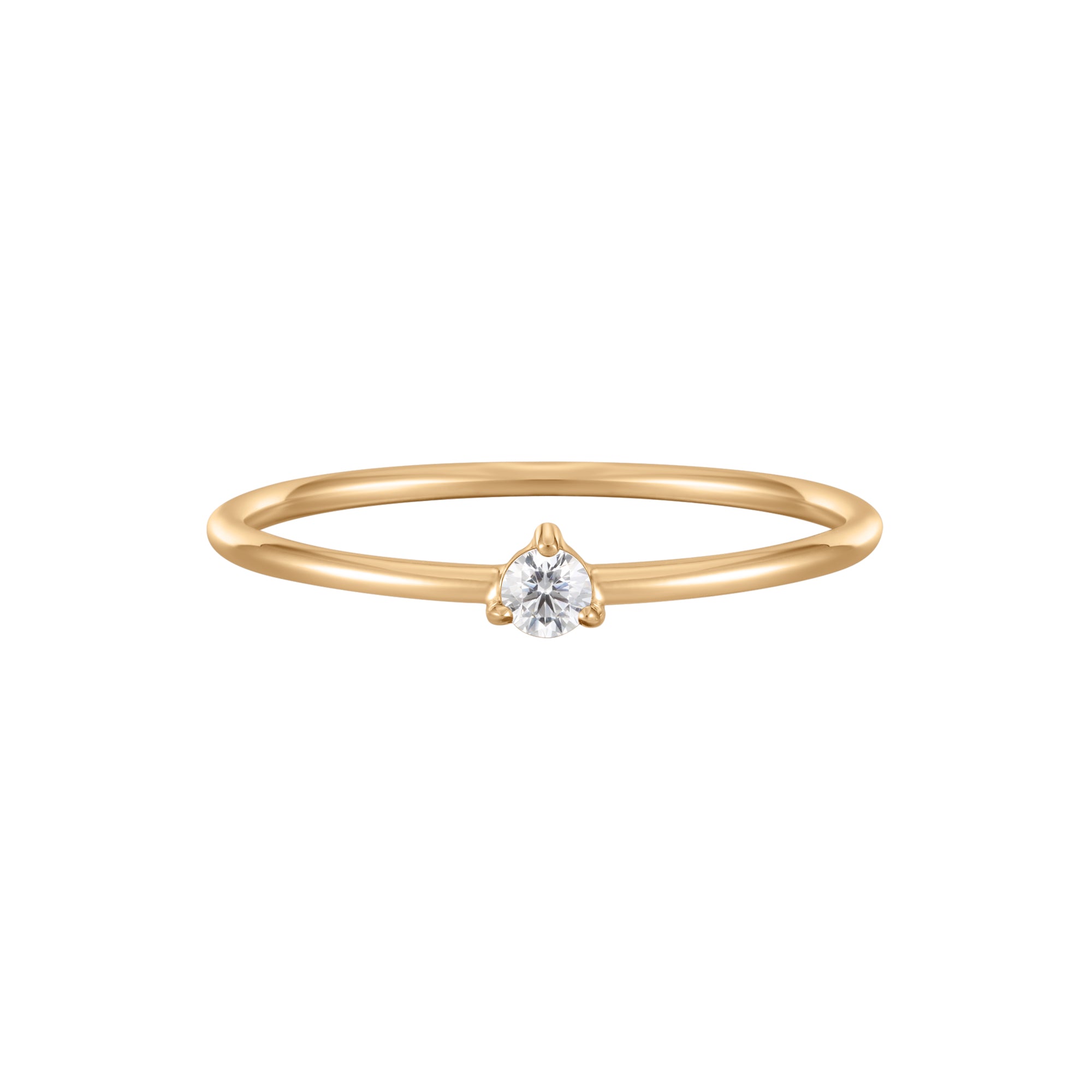 April Diamond Birthstone Solitaire Ring in Solid Gold