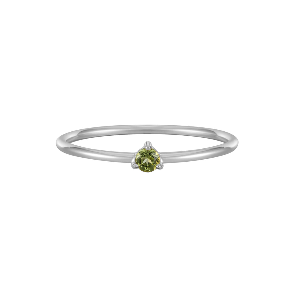 August Birthstone Peridot Solitaire Ring