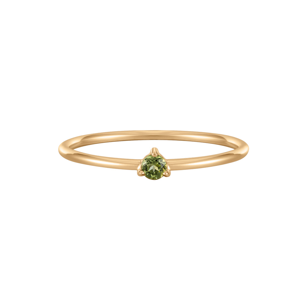August Peridot Birthstone Solitaire Ring