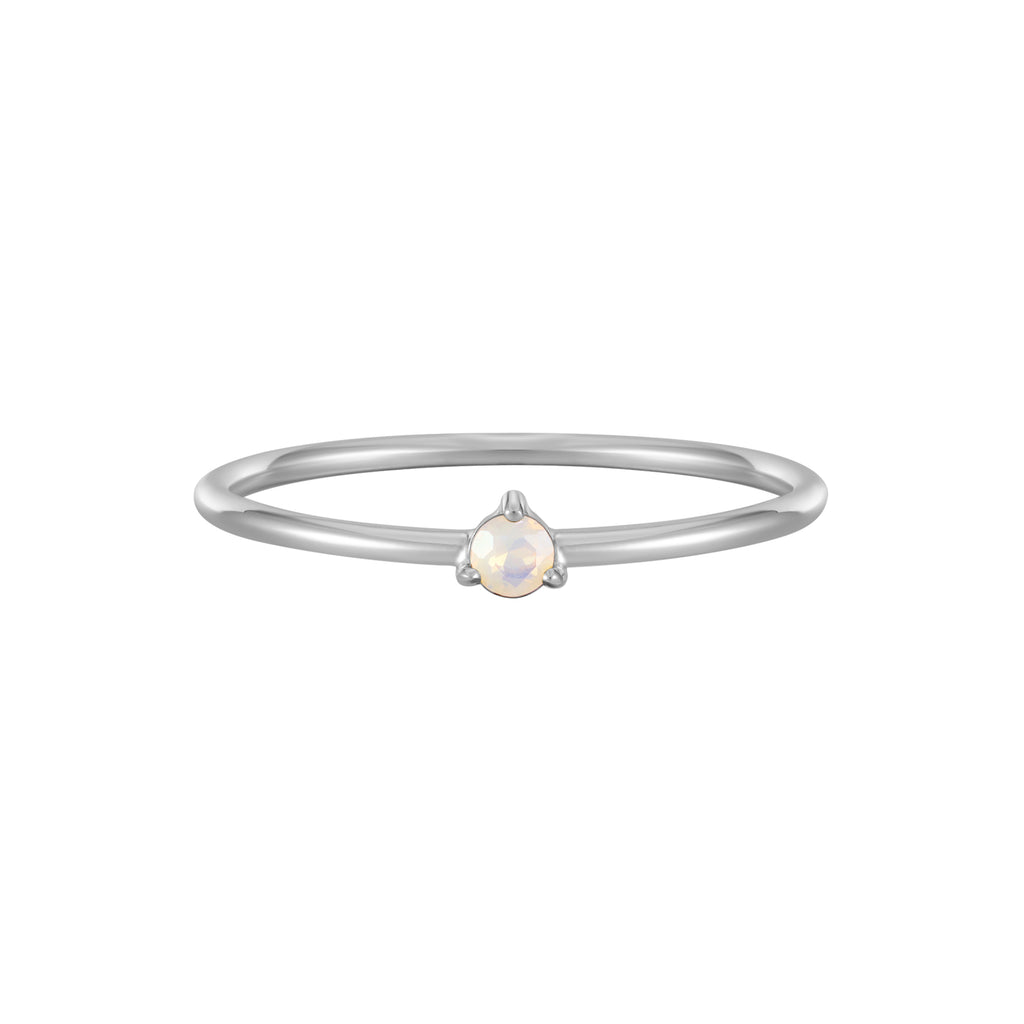 October Birthstone Opal Solitaire Ring
