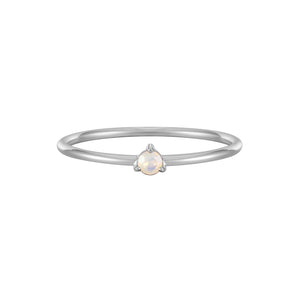 October Birthstone Opal Solitaire Ring