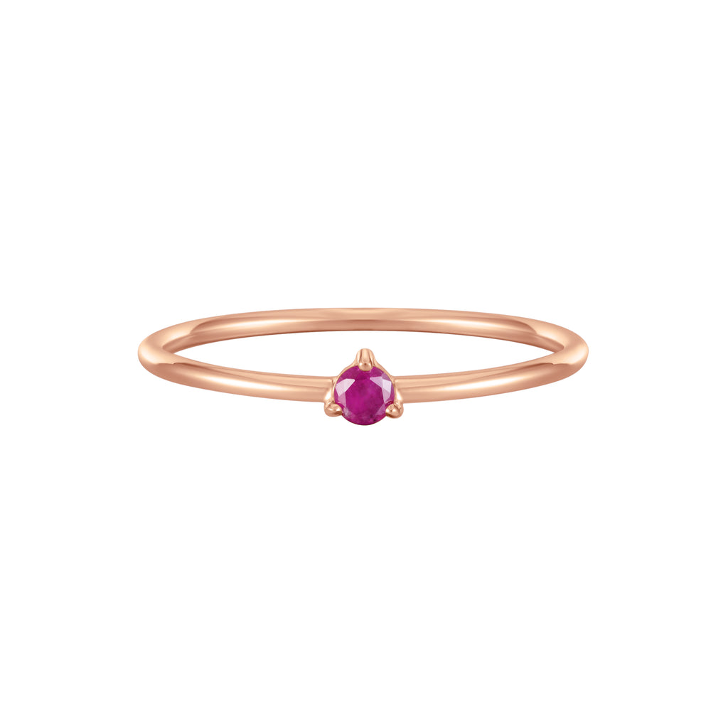 July Birthstone Ruby Solitaire Ring