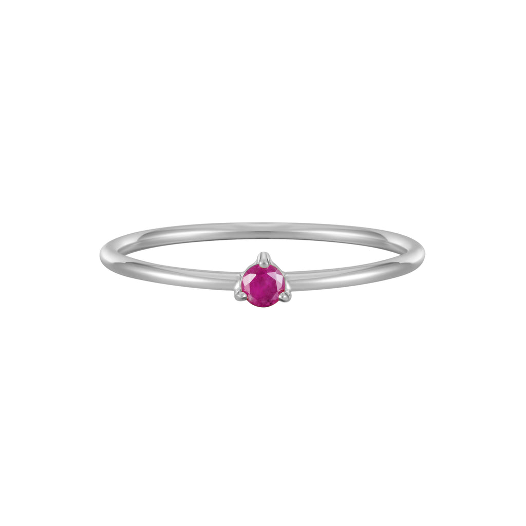 July Birthstone Ruby Solitaire Ring