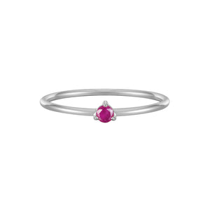 July Birthstone Ruby Solitaire Ring