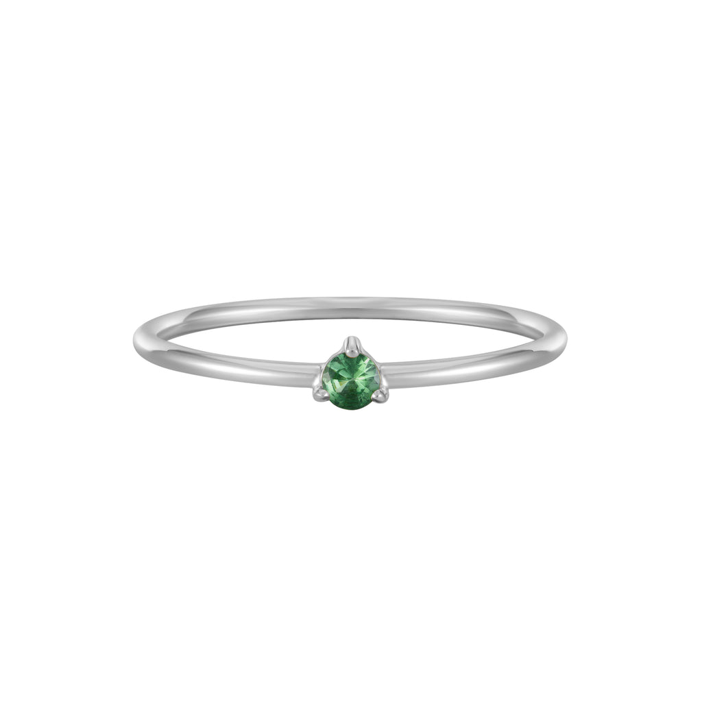 May Birthstone Tsavorite Solitaire Ring