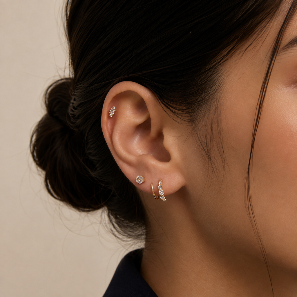 Gradé Diamond Hoops