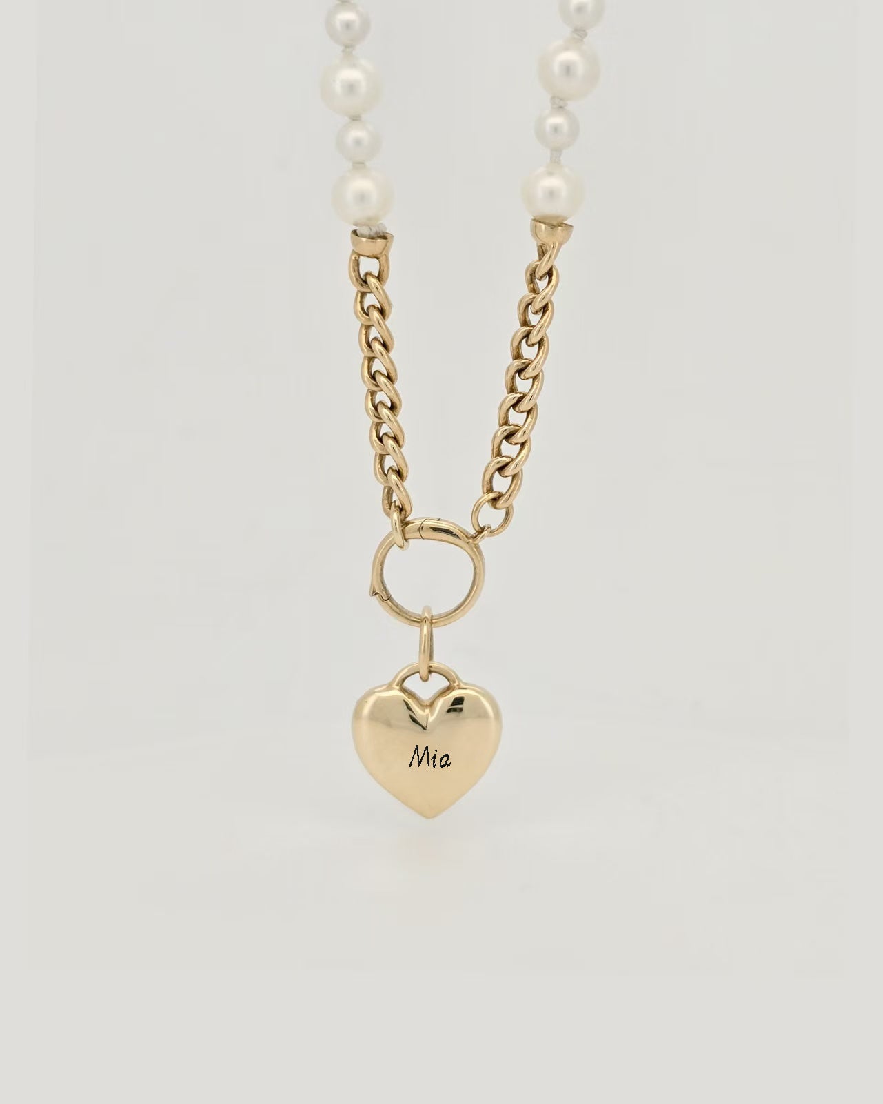 Solid Gold Necklace with Pearl