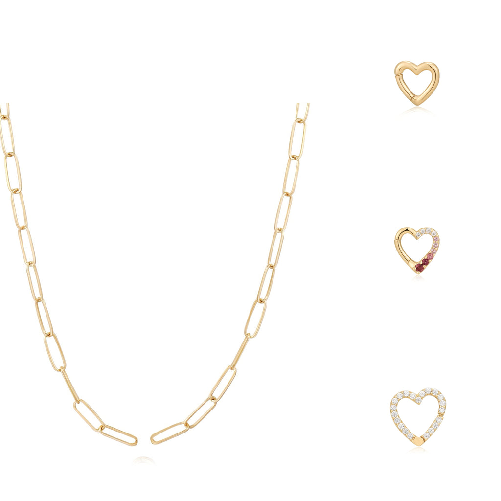 Heart Paperclip Chain Necklace
